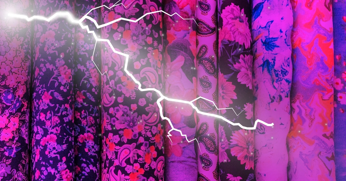 bolt of lightning on psychedelic books