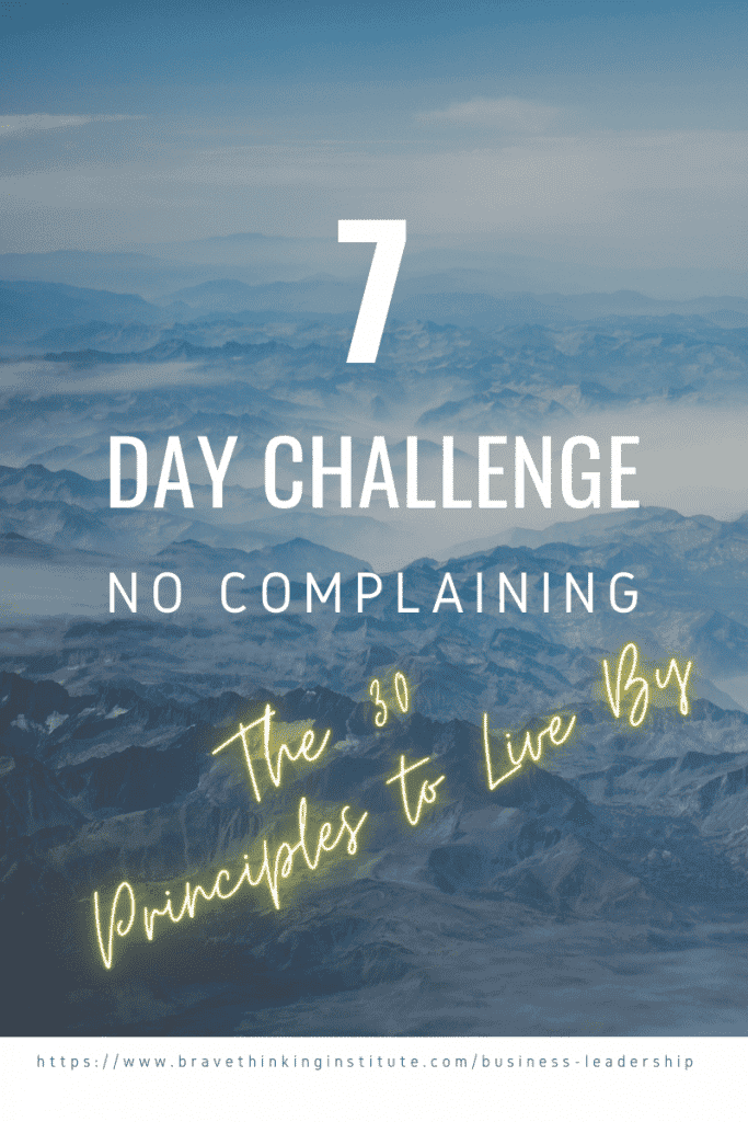 7 day challenge and the 30 principles to live by