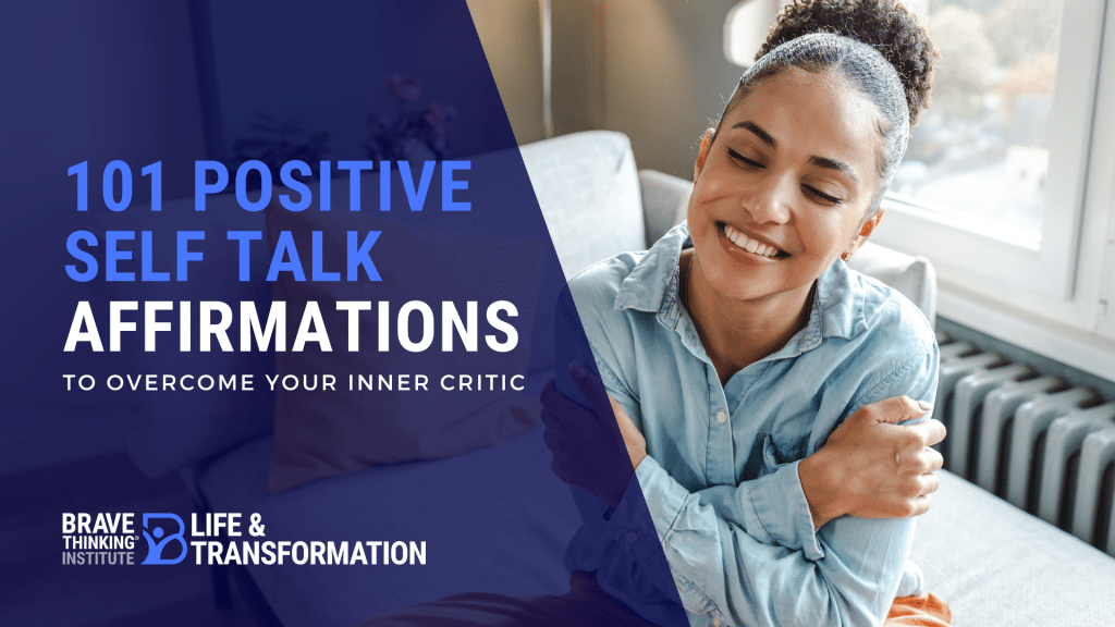 Title image: 101 positive self talk quotes - positive self talk affirmations to overcome your inner critic