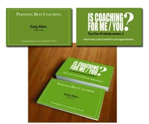 Personal Best Coaching business card